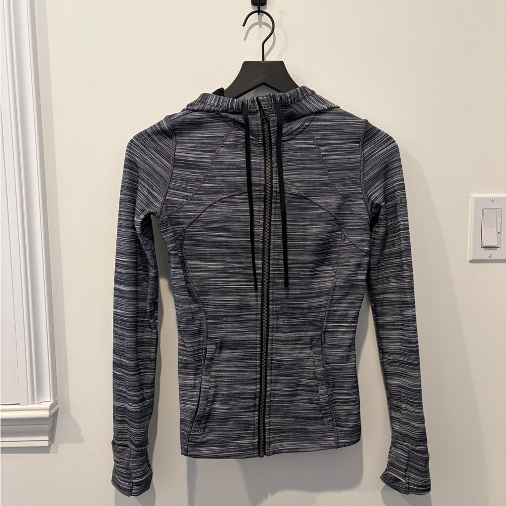 Lululemon Athletica Black and Gray Zip-Up Hooded Define Jacket